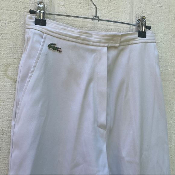 Lacoste Vintage Haymater Wide Leg White Trouser Pants Croc Emblem Late 70’s - Picture 5 of 10